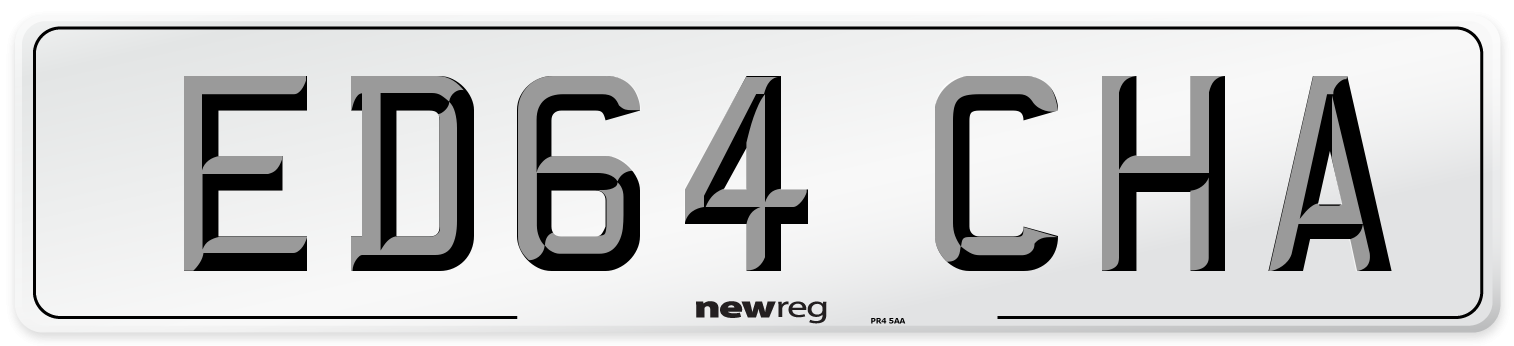 ED64 CHA Number Plate from New Reg